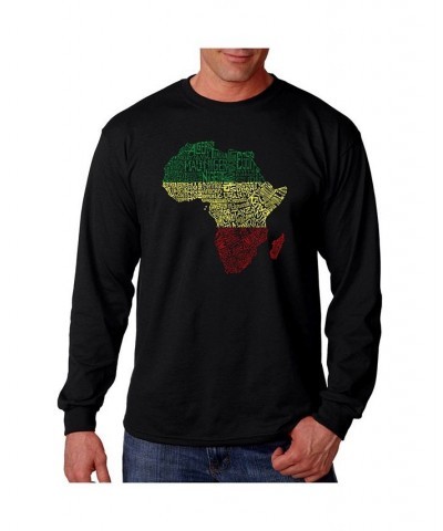 Men's Word Art - Countries in Africa Long Sleeve T-Shirt Black $16.00 T-Shirts