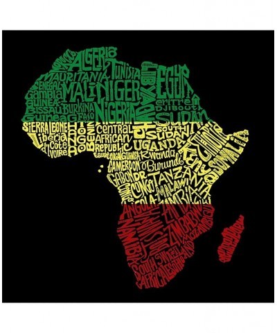 Men's Word Art - Countries in Africa Long Sleeve T-Shirt Black $16.00 T-Shirts