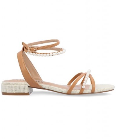 Women's Tulsi Embellished Strappy Sandals Tan/Beige $45.00 Shoes