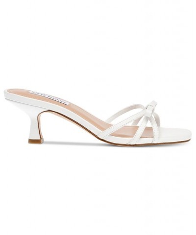 Women's Sheley Bow Strappy Kitten-Heel Sandals White $40.59 Shoes