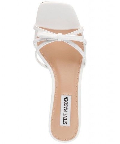 Women's Sheley Bow Strappy Kitten-Heel Sandals White $40.59 Shoes