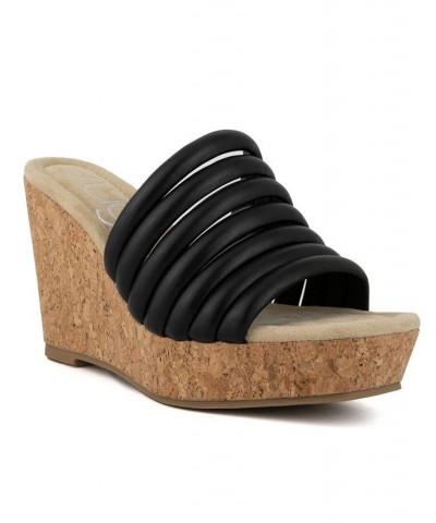 Women's Hero Wedge Sandals Black $33.00 Shoes