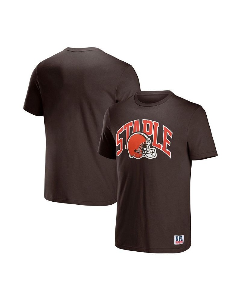 Men's NFL X Staple Black Cleveland Browns Lockup Logo Short Sleeve T-shirt $19.19 T-Shirts