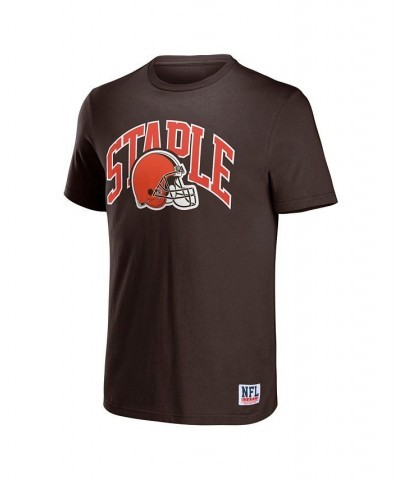 Men's NFL X Staple Black Cleveland Browns Lockup Logo Short Sleeve T-shirt $19.19 T-Shirts