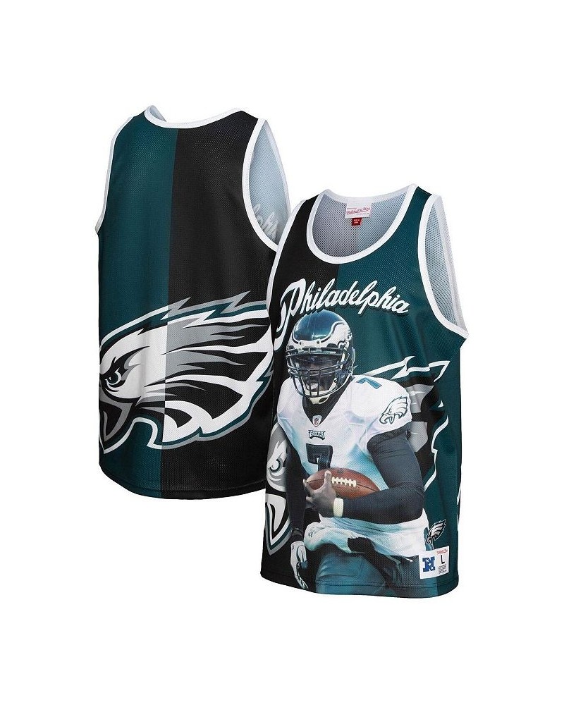 Men's Michael Vick Black, Midnight Green Philadelphia Eagles Retired Player Graphic Tank Top $47.50 T-Shirts