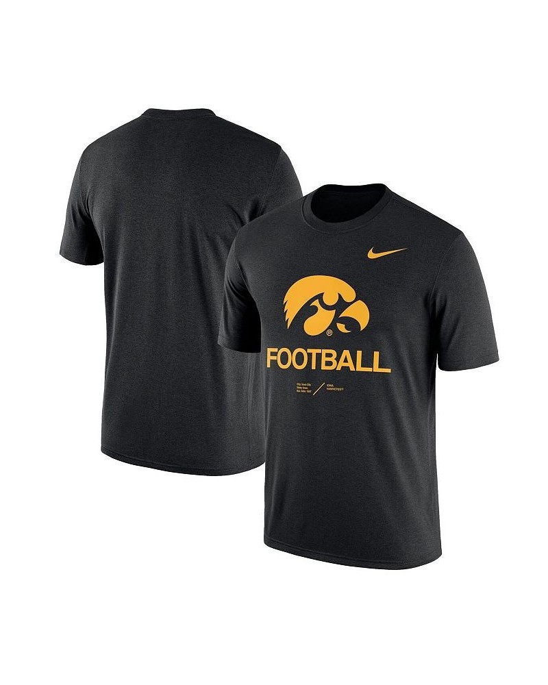 Men's Heathered Black Iowa Hawkeyes Team Football Legend T-shirt $18.00 T-Shirts