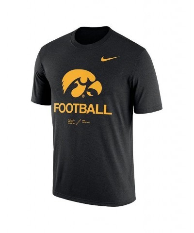 Men's Heathered Black Iowa Hawkeyes Team Football Legend T-shirt $18.00 T-Shirts