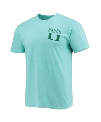 Men's Mint Miami Hurricanes Circle Scene Comfort Colors T-shirt $19.32 T-Shirts