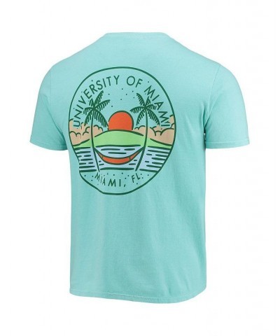 Men's Mint Miami Hurricanes Circle Scene Comfort Colors T-shirt $19.32 T-Shirts