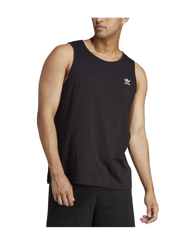 Men's Essentials Classic-Fit Trefoil Logo Tank Black $18.20 T-Shirts