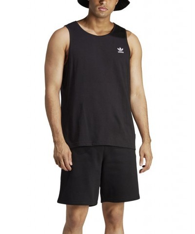 Men's Essentials Classic-Fit Trefoil Logo Tank Black $18.20 T-Shirts