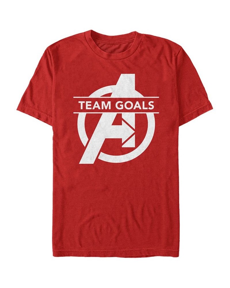 Marvel Men's Avengers Endgame Team Goals Logo Short Sleeve T-Shirt Red $20.29 T-Shirts