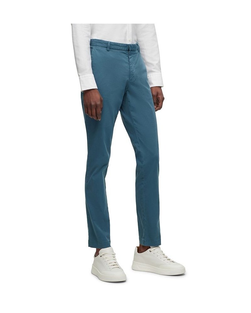 BOSS Men's Stretch-Cotton Gabardine Slim-Fit Chinos Blue $60.48 Pants