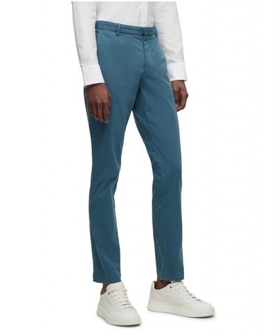 BOSS Men's Stretch-Cotton Gabardine Slim-Fit Chinos Blue $60.48 Pants