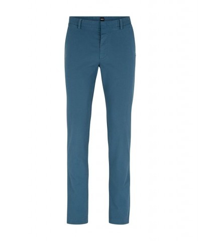 BOSS Men's Stretch-Cotton Gabardine Slim-Fit Chinos Blue $60.48 Pants