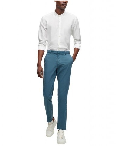 BOSS Men's Stretch-Cotton Gabardine Slim-Fit Chinos Blue $60.48 Pants