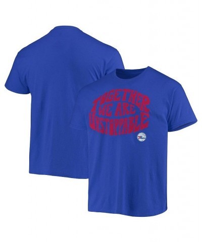 Men's Royal Philadelphia 76ers Positive Message Enzyme Washed T-shirt $19.78 T-Shirts