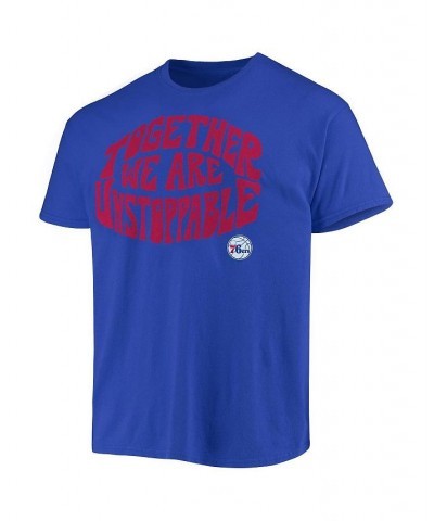 Men's Royal Philadelphia 76ers Positive Message Enzyme Washed T-shirt $19.78 T-Shirts