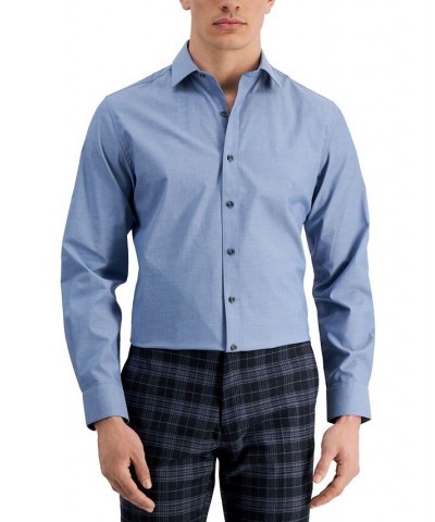 Men's Slim Fit Chambray Dress Shirt Blue $15.12 Dress Shirts