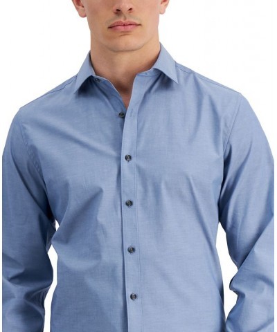 Men's Slim Fit Chambray Dress Shirt Blue $15.12 Dress Shirts