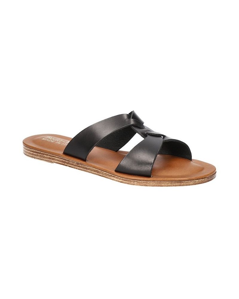 Women's Dov-Italy Slide Sandals Black $37.96 Shoes