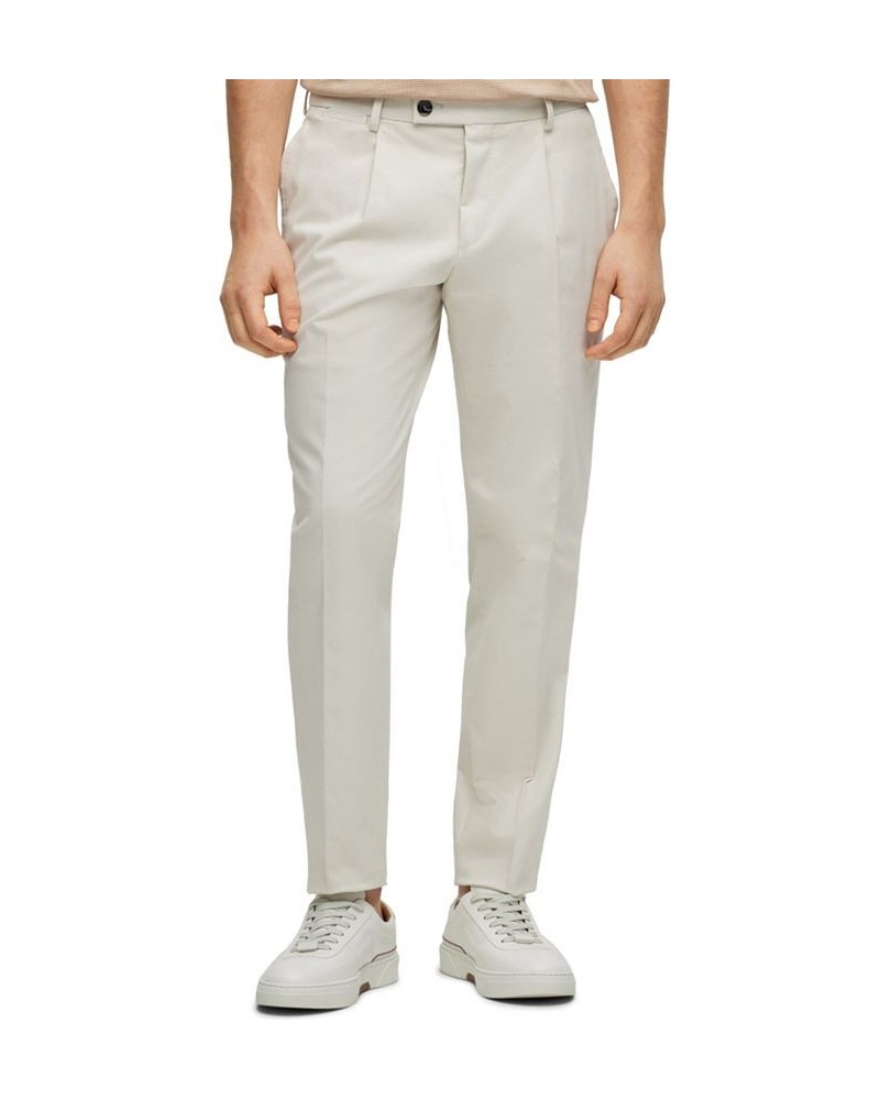 BOSS Men's Slim-Fit Stretch Cotton Trousers Tan/Beige $86.40 Pants