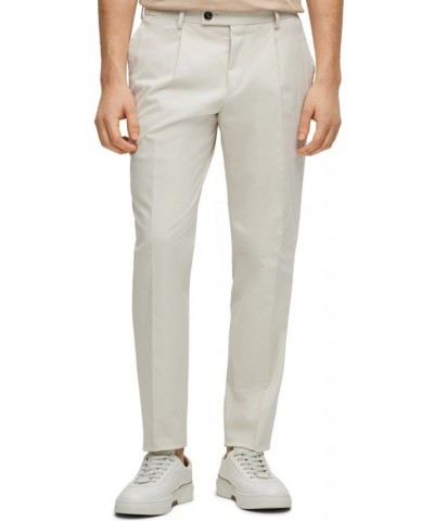 BOSS Men's Slim-Fit Stretch Cotton Trousers Tan/Beige $86.40 Pants