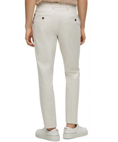 BOSS Men's Slim-Fit Stretch Cotton Trousers Tan/Beige $86.40 Pants