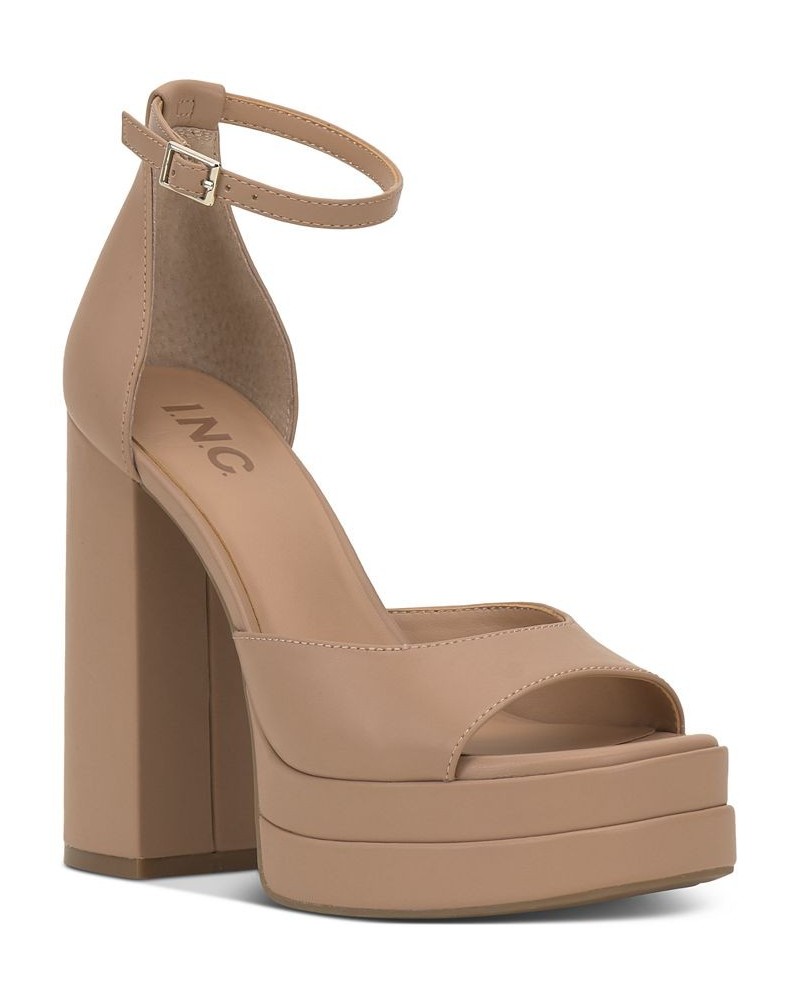 Women's Arya Platform Sandals Tan/Beige $32.85 Shoes