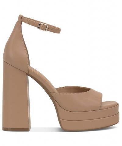 Women's Arya Platform Sandals Tan/Beige $32.85 Shoes