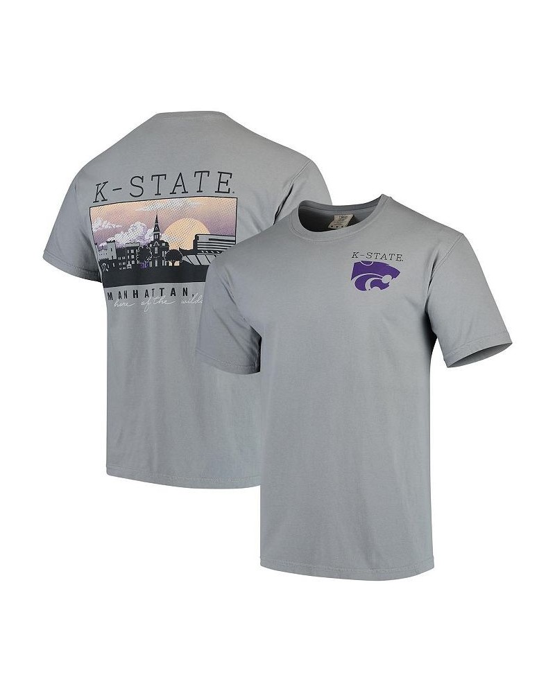 Men's Gray Kansas State Wildcats Team Comfort Colors Campus Scenery T-shirt $25.19 T-Shirts