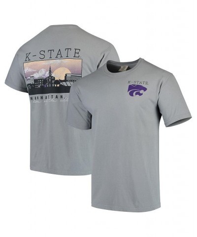 Men's Gray Kansas State Wildcats Team Comfort Colors Campus Scenery T-shirt $25.19 T-Shirts