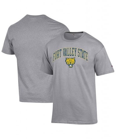 Men's Gray Fort Valley State Wildcats Arch Over Logo T-shirt $15.29 T-Shirts