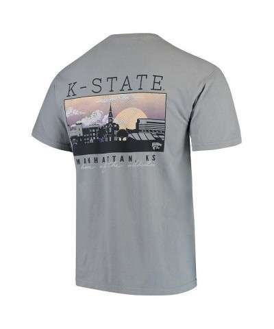 Men's Gray Kansas State Wildcats Team Comfort Colors Campus Scenery T-shirt $25.19 T-Shirts