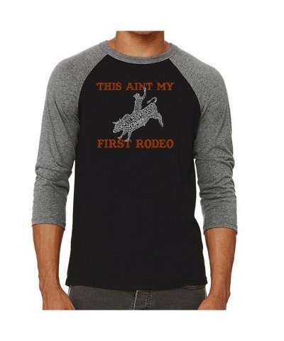 Men's Raglan Word Art T-shirt - This Aint My First Rodeo Gray $23.39 T-Shirts