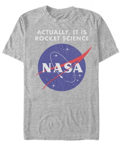 NASA Men's It Is Rocket Science Short Sleeve T-Shirt Gray $19.24 T-Shirts