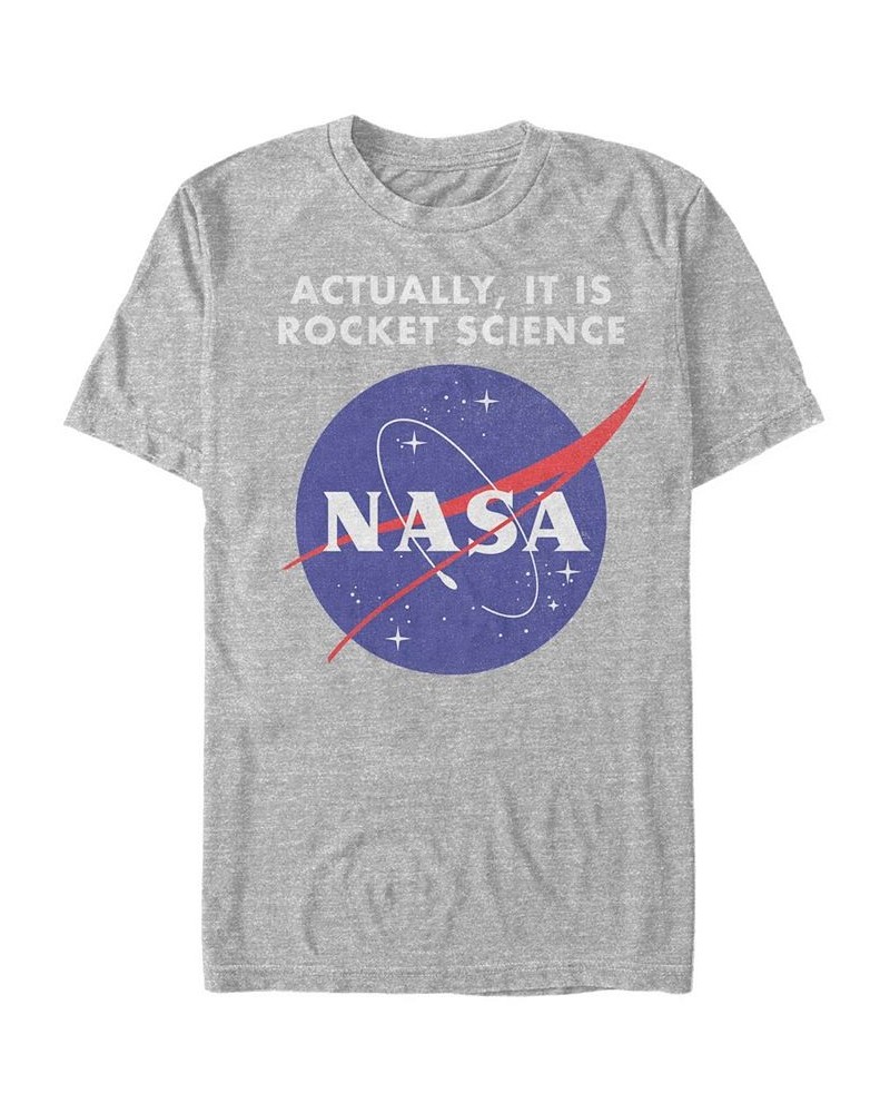 NASA Men's It Is Rocket Science Short Sleeve T-Shirt Gray $19.24 T-Shirts