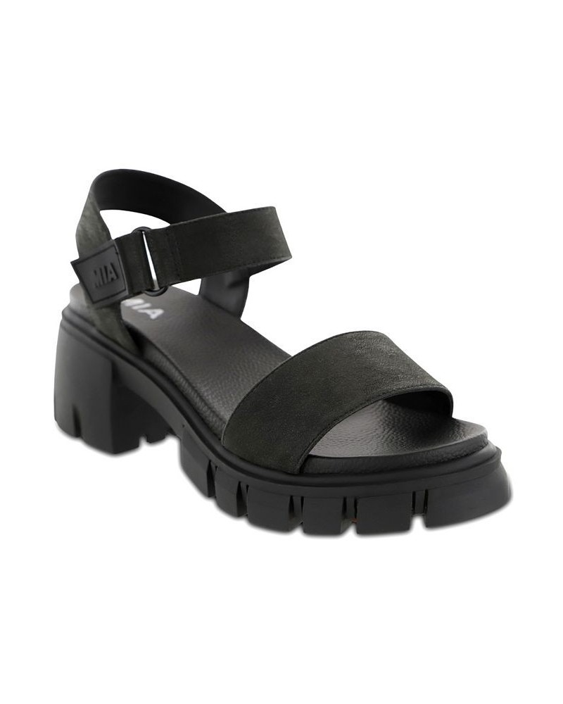 Women's Skyler Round Toe Sandal Black $41.40 Shoes