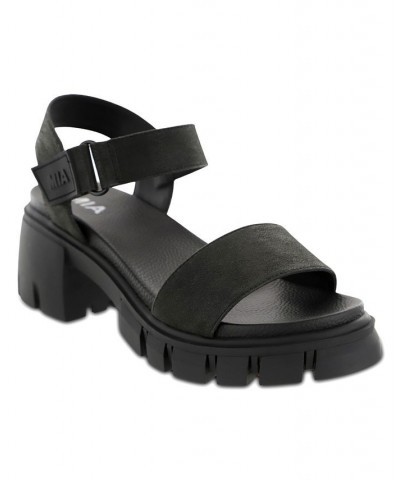 Women's Skyler Round Toe Sandal Black $41.40 Shoes