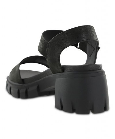 Women's Skyler Round Toe Sandal Black $41.40 Shoes