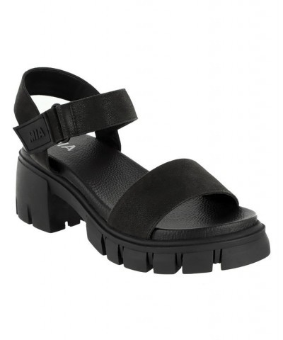 Women's Skyler Round Toe Sandal Black $41.40 Shoes