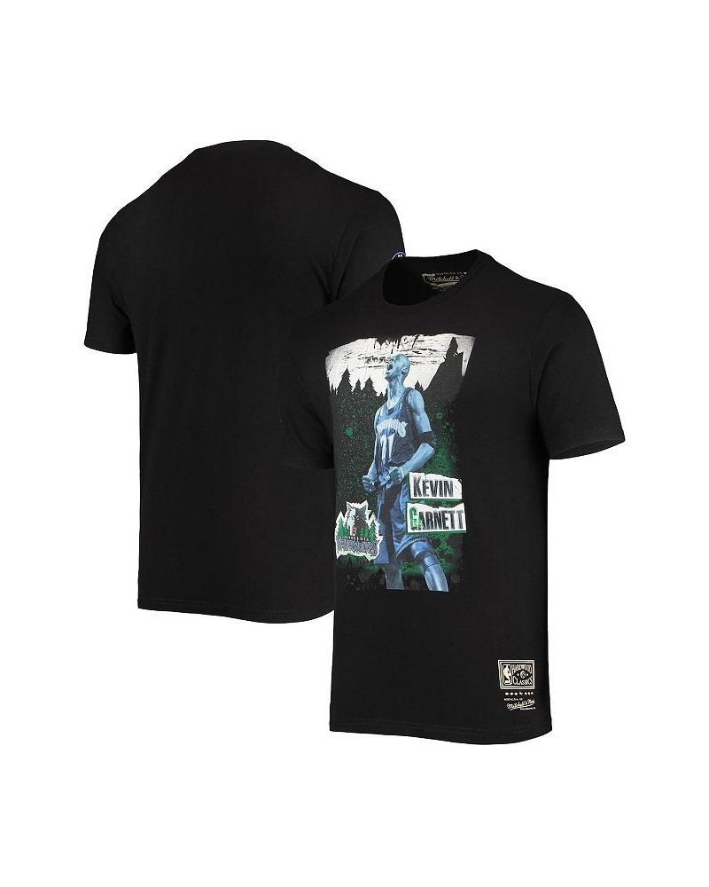 Men's Kevin Garnett Black Minnesota Timberwolves Hardwood Classics Hall Of Fame Class Of 2020 T-shirt $21.19 T-Shirts