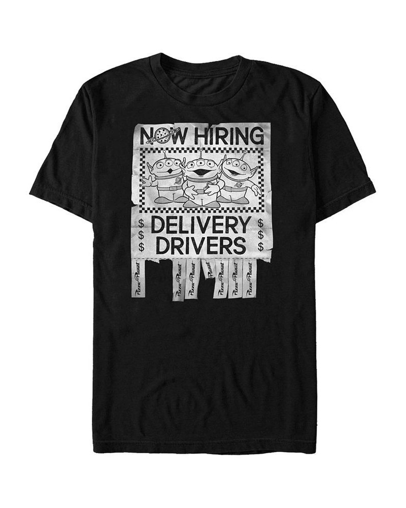 Disney Pixar Men's Toy Story Pizza Planet Hiring Alien Delivery Drivers, Short Sleeve T-Shirt Black $19.59 T-Shirts