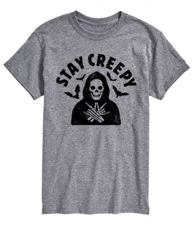 Men's Stay Creepy Classic Fit T-shirt Gray $20.29 T-Shirts