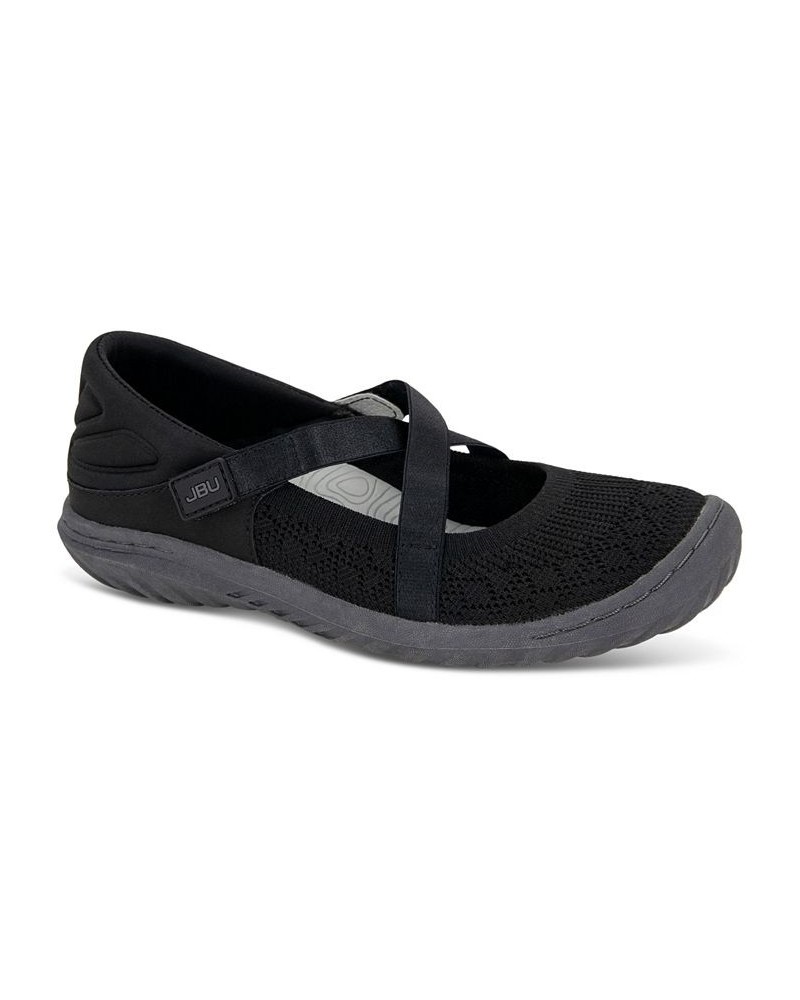 Women's Camila Slip-On Strappy Sneaker Flats Black $47.17 Shoes