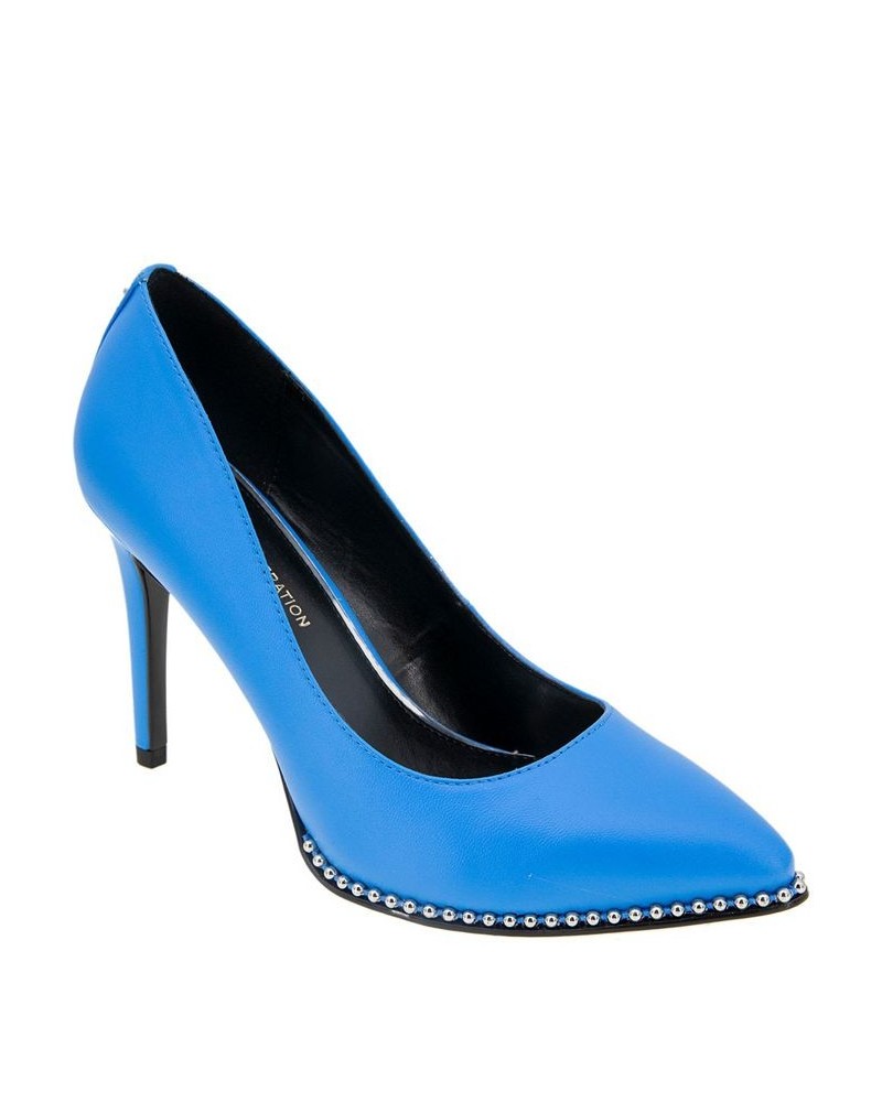 Women's Hawti Pointy Toe Pump Blue $33.79 Shoes