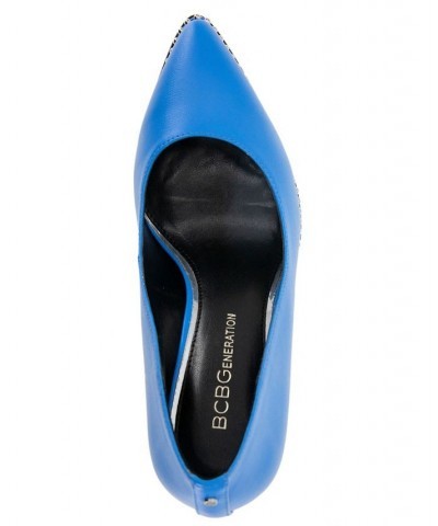 Women's Hawti Pointy Toe Pump Blue $33.79 Shoes