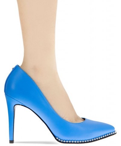 Women's Hawti Pointy Toe Pump Blue $33.79 Shoes