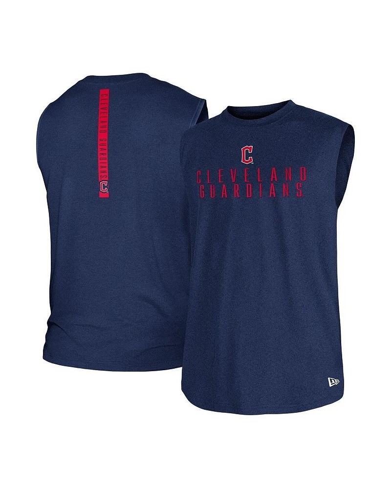 Men's Navy Cleveland Guardians Team Muscle Tank Top $28.79 T-Shirts