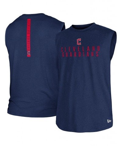 Men's Navy Cleveland Guardians Team Muscle Tank Top $28.79 T-Shirts